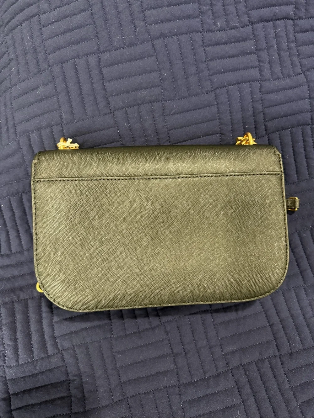 Tory Burch Black Leather Crossbody/Shoulder Bag with Gold Chain